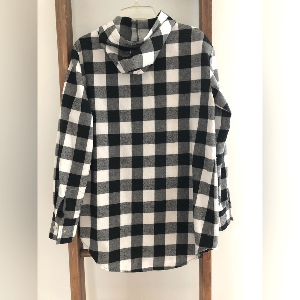 Buffalo Plad button large down hoodie